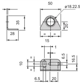 35 28 50 Ø18.22.5 20 = = 15 1 6.5 16.5 10 6.5 20