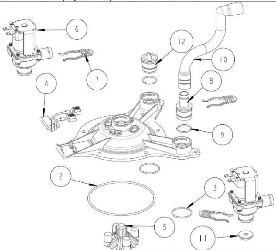 Technical diagram of a mechanical assembly with numbered components for identification