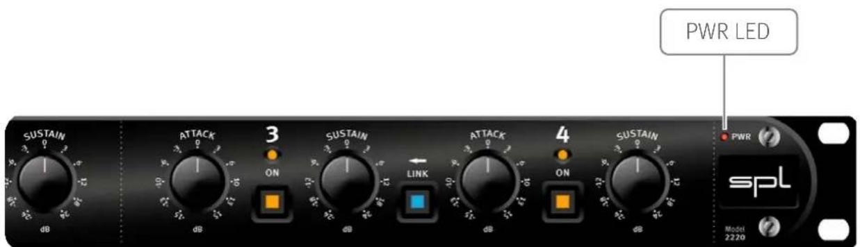 PWR LED SUSTAIN ATTACK 3 ON SUSTAIN LINK ATTACK 4 ON SUSTAIN PWR spl Model 2220