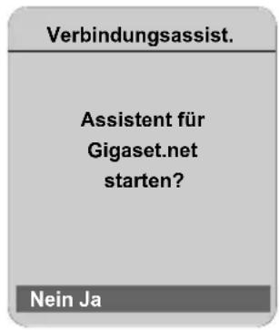 Verbindungsassist. Assistent für Gigaset.net starten? Nein Ja