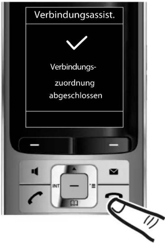 Verbindungsassist. Verbindungs- zuordnung abgeschlossen