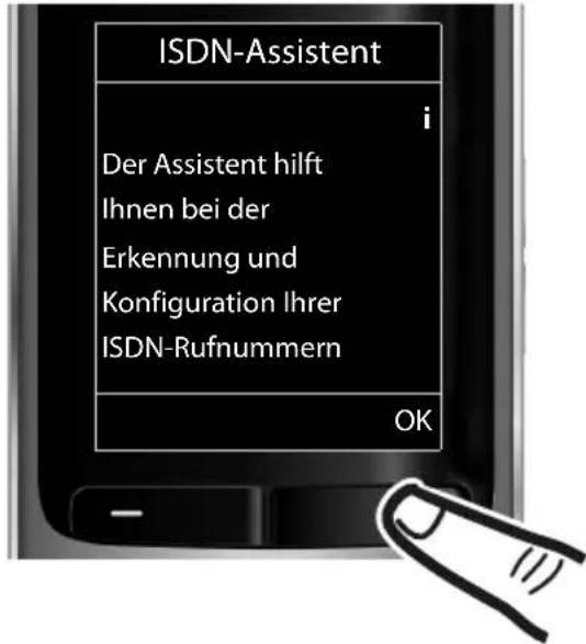 ISDN-Assistent Der Assistent hilft Ihnen bei der Erkennung und Konfiguration Ihrer ISDN-Rufnummern OK