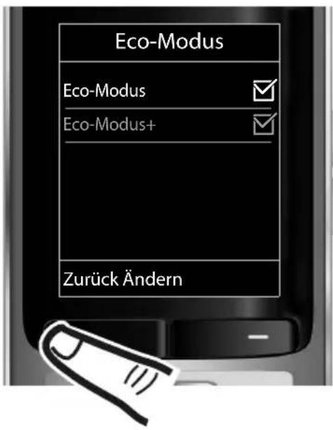 Eco-Modus Eco-Modus Eco-Modus+ Zurück Ändern