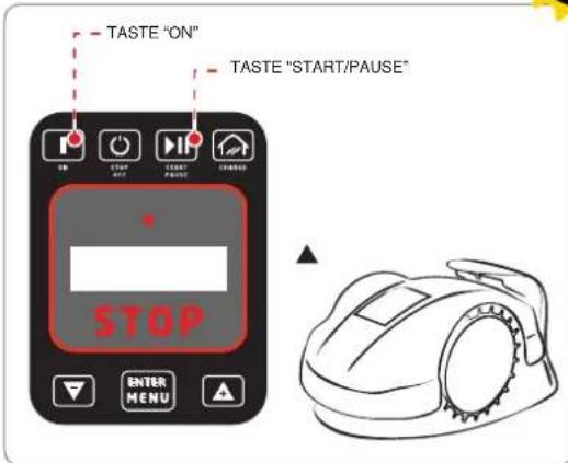 TASTE "ON" TASTE "START/PAUSE" STOP ENTER MENU