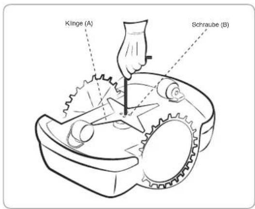 Klinge (A) Schraube (B)
