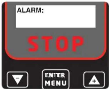 ALARM: STOP ENTER MENU