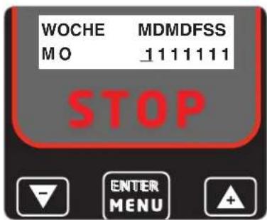 WOCHE MDMDFSS MO 1111111 STOP ENTER MENU