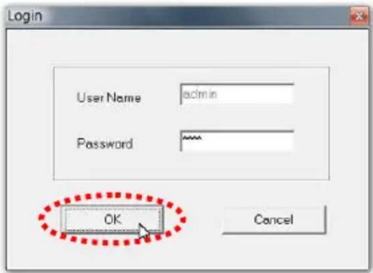 Login User Name admin Password OK Cancel
