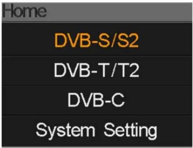 Home DVB-S/S2 DVB-T/T2 DVB-C System Setting