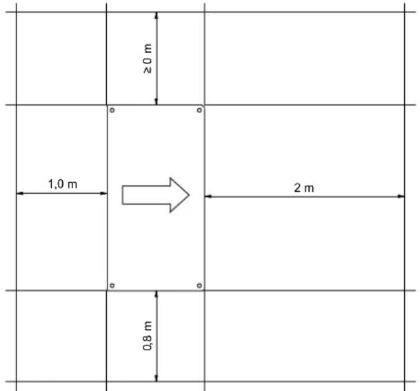 ≥0 m 1,0 m 2 m 0,8 m