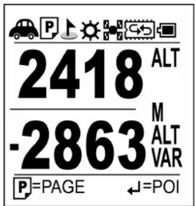 2418 ALT -2863 M ALT VAR P=PAGE ←=POI
