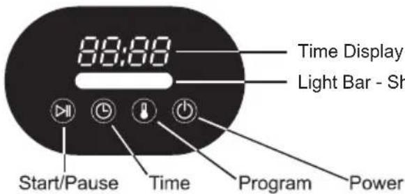 88:08 Time Display Light Bar - Sh Start/Pause Time Program Power