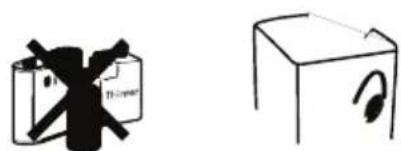 Hand-drawn diagrams showing a box with crossed-out fragments and a separate box with an ear-like symbol, possibly indicating a device or device.