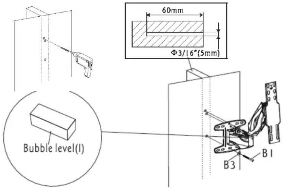 60mm Φ3/16"(5mm) Bubble level(I) B3 B1