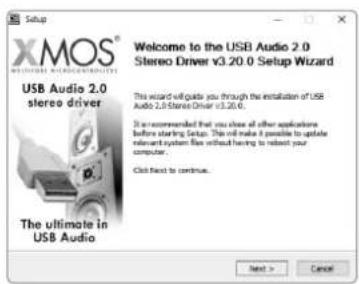 Setup XIMOS® MISIPOK MICROGRAPHY USB Audio 2.0 stereo driver Welcome to the USB Audio 2.0 Stereo Driver v3.20.0 Setup Wizard This wizard will guide you through the installation of USB Audio 2.0 Stereo Driver v3.20.0. It is recommended that you chose all other applications before starting Setup. This will make it possible to update relevant system from without having to reload your computer. Click next to continue. The ultimate in USB Audio Next > Cancel