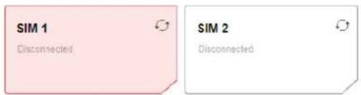 SIM 1 Disconnected. SIM 2 Disconnected.
