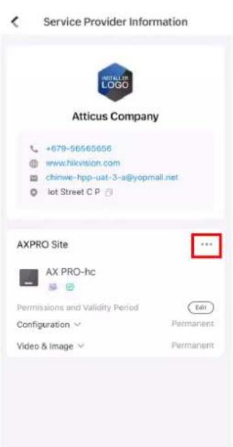 Service Provider Information Atticus Company +679-56565656 www.hikvision.com chinwe-hpp-uat-3-a@yopmail.net lot Street C P AXPRO Site AX PRO-hc Permissions and Validity Period Configuration Video & Image Edit Permanent Permanent