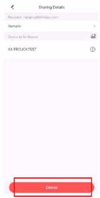 Sharing Details Recipient: http://dxvision.com Remark: Device to be Shared AX PROJCKTEST Delete