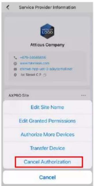Service Provider Information Atticus Company -679-50565656 www.nkvision.com clmse-hpp-usit-3-adlycomall.net lot Street C.P AXPRO Site Edit Site Name Edit Granted Permissions Authorize More Devices Transfer Device Cancel Authorization Cancel
