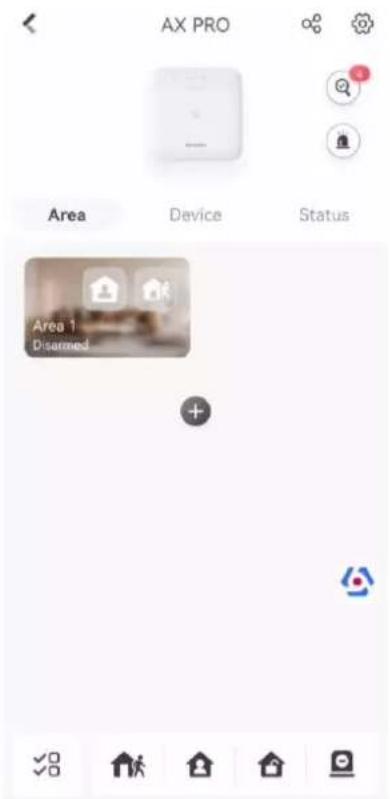 AX PRO Area Device Status Area 1 Disabled