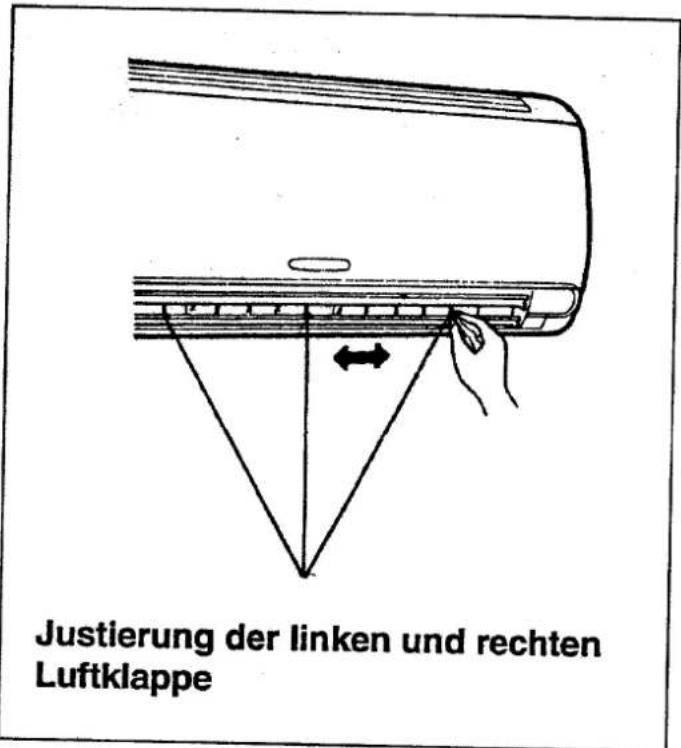 Justierung der linken und rechten Luftklappe