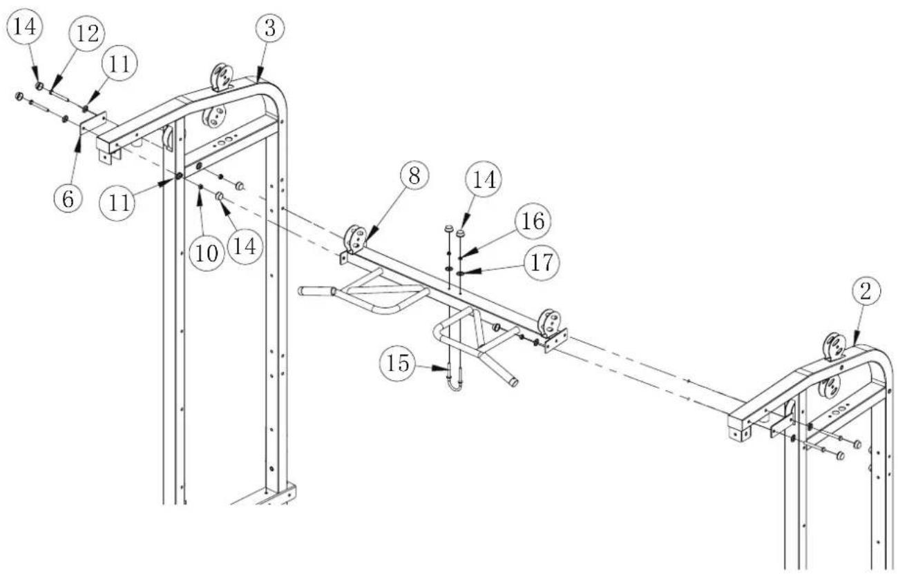 TAURUS Universal Smith Machine - Schritt 3: Montage des Hauptrahmens, Teil 3 - 1