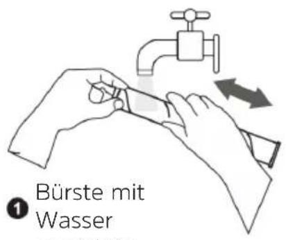 Bürste mit Wasser