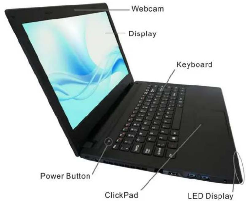Webcam Display Keyboard Power Button ClickPad LED Display