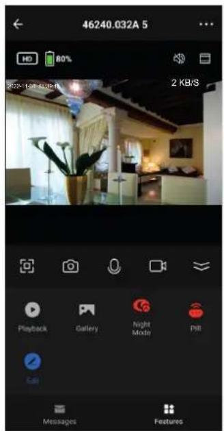 46240.032A 5 80% 2 KB/S Playback Gallery Night Mode PBI Call Messages Features