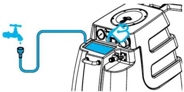 Diagram of a car air intake system with a faucet and valve (no text or labels)
