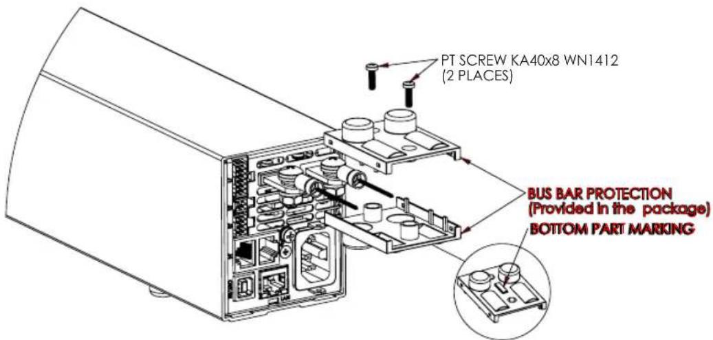 PT SCREW KA40x8 WN1412 (2 PLACES) BUS BAR PROTECTION (Provided in the package) BOTTOM PART MARKING