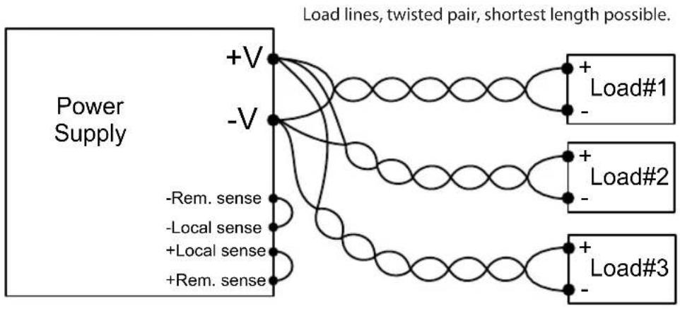 TDK-Lambda Z36-18 - Connecting Multiple Loads, Radial Distribution Method - 1