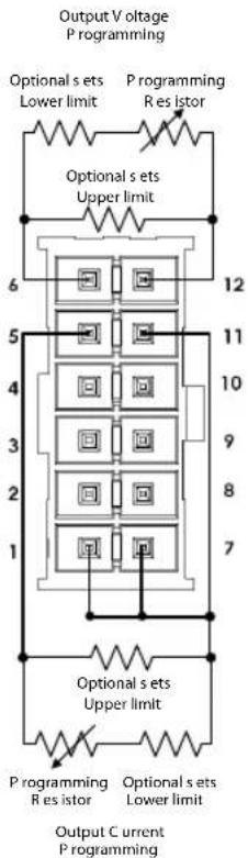 Output Voltage P programming Optional sets Lower limit P programming Resistor Optional sets Upper limit 6 12 5 11 4 10 3 9 8 2 7 Optional sets Upper limit P programming Resistor Optional sets Lower limit Output C current P programming