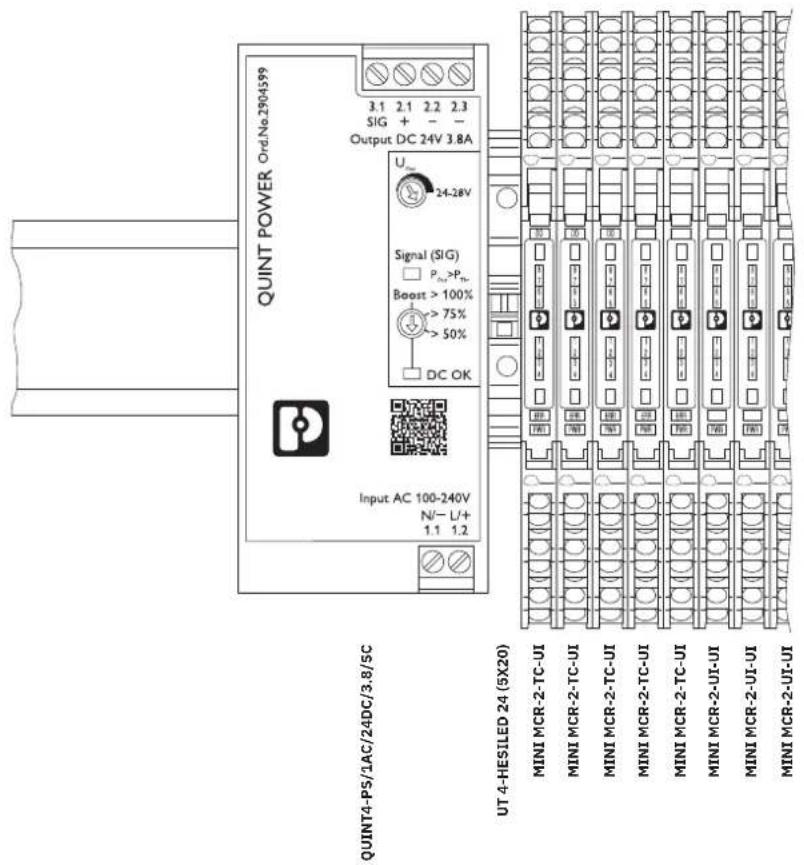 Phoenix Contact MINI MCR-2-RTD-UI - Beispiel für die direkte Einspeisung über ein Modul - 1