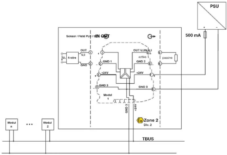 Phoenix Contact MINI MCR-2-RTD-UI - Direkte Einspeisung über einen MINI Analog-Trennverstärker - 1