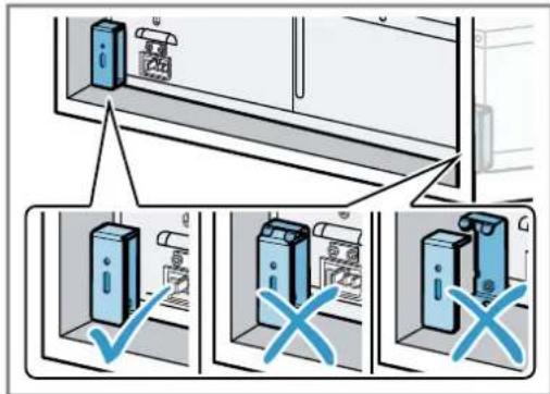 Diagram illustrating appliance ventilation system with labeled components and checkmark indicators for inspection or repair.