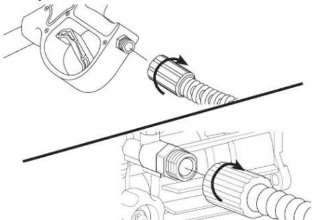 HUSQVARNA HH32 - Verificar/Conectar la pistola y manguera - 2