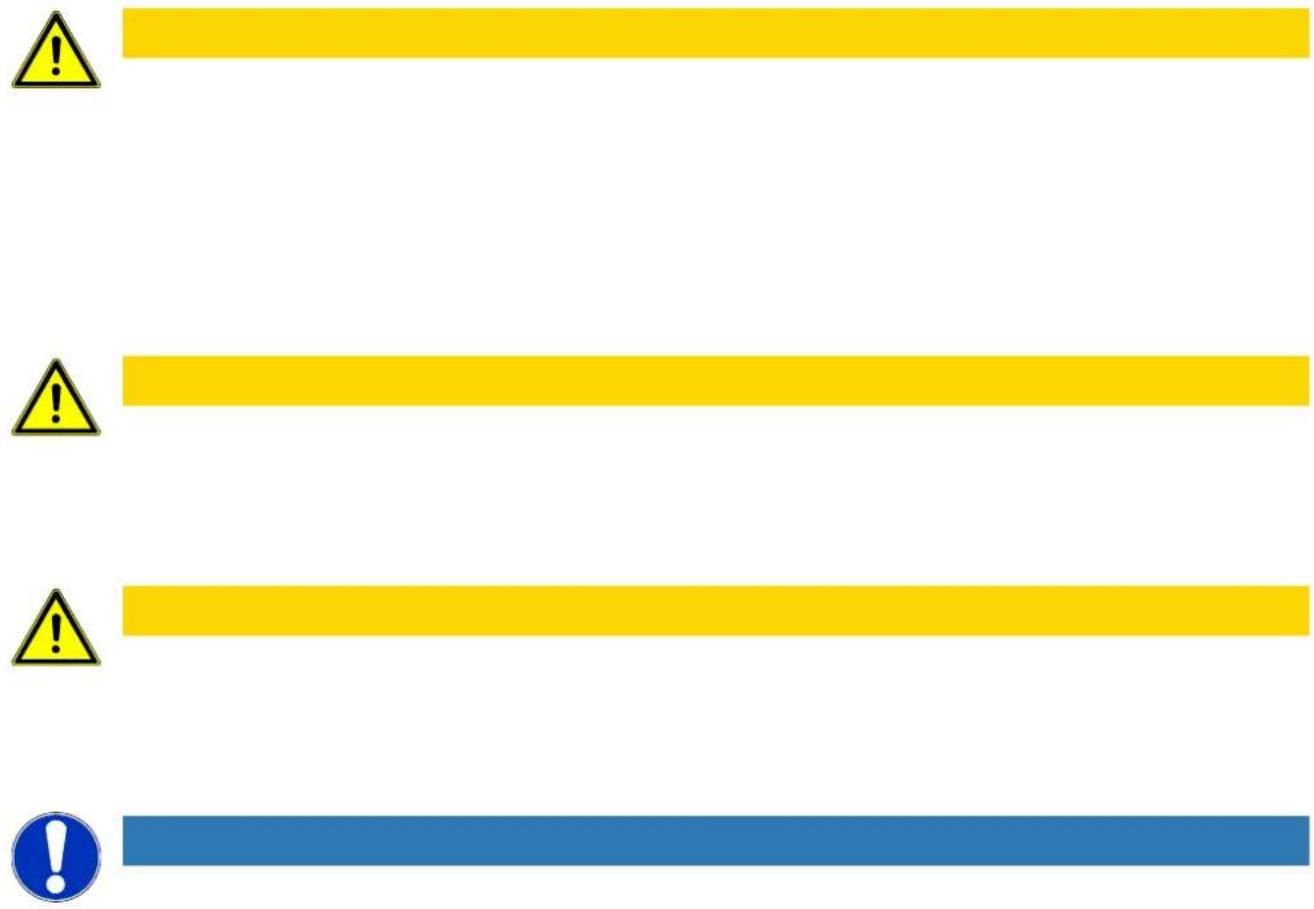Warning sign with yellow warning symbols and a blue warning circle, likely indicating absence of warning or error.