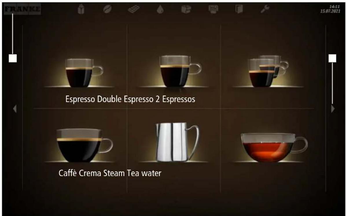 FRANKE 14:11 15.07.2021 Espresso Double Espresso 2 Espressos Caffè Crema Steam Tea water