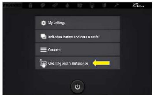 My settings Individualization and data transfer Counters Cleaning and maintenance
