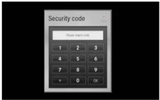 Security code Please insert code 1 2 3 4 5 6 7 8 9 × 0 OK
