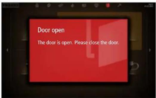 Door open The door is open. Please close the door.