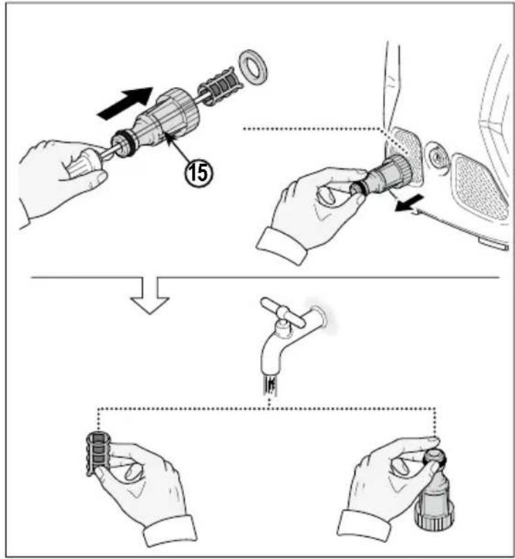 Diagram illustrating a mechanical assembly process with labeled parts and steps for tool installation or repair.