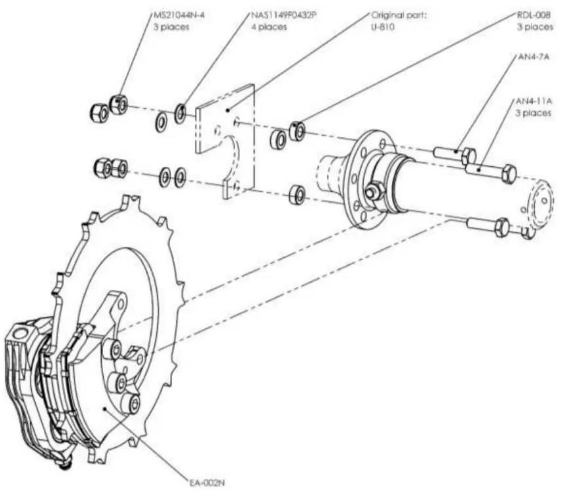 MS21044N-4 3 places NAS1149F0432P 4 places Original part: U-810 RDL-008 3 places AN4-7A AN4-11A 3 places EA-002N