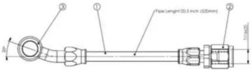① ② Pipe Length: 20.5 inch (500mm) ③ 171/620