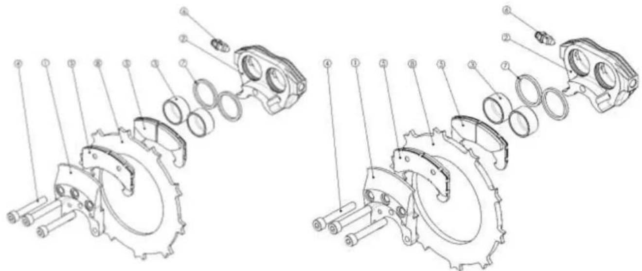 Technical diagram of mechanical assembly with numbered parts for identification