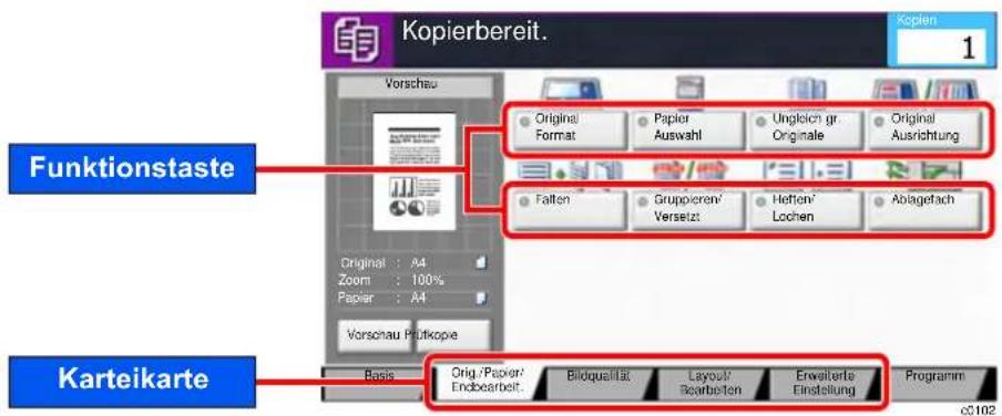 Kopierbereit. Kopien 1 Vorschau Original Format Papier Auswahl Ungleich gr. Original Ausrichtung Original Grupperten Versetzt Heflon Lochen Ablagefach Original : A4 Zoom : 100% Paper : A4 Vorschau Plutkoppe Karteikarte Basic Orig./Paper/Endbearbeit. Bildqualität Layout Bearbeten Erwalterie Einstellung Programm c0102