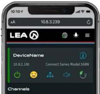 10:10-4 AA 10.8.3.239 LEA DeviceName 10.8.2.150 Connect Series Model 168N Channels