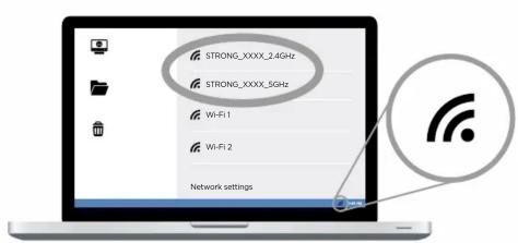 STRONG_XXXX_2.4GHz STRONG_XXXX_5GHz Wi-Fi 1 Wi-Fi 2 Network settings
