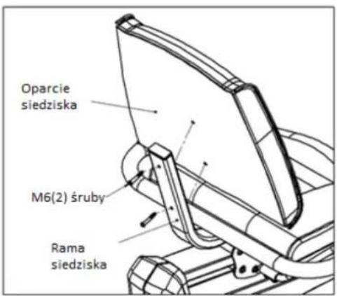 Oparcie siedziska M6(2) śruby Rama siedziska